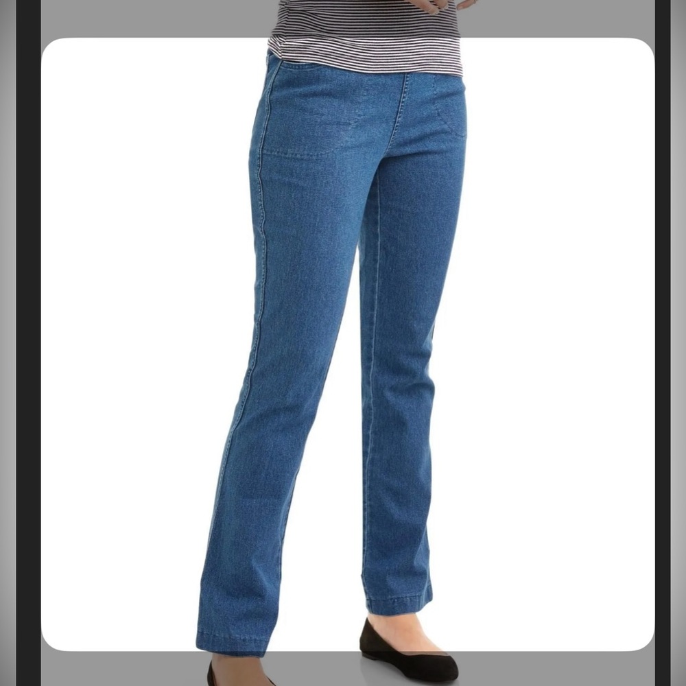 RealSize Women 4 Pocket Stretch Pull on Bootcut Jeans